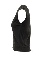 ALPHA STUDIO - Knit Vest with Buttons - Black - LIDIASHOPPING® - Official Website
