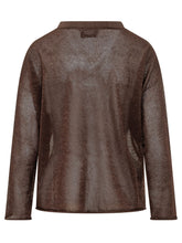 ALPHA STUDIO - Maglia Girocollo a Maniche Lunghe - Marrone - LIDIASHOPPING® - Official Website