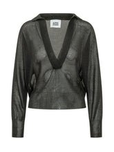 ALPHA STUDIO - Knit Polo Long Sleeve - Black - LIDIASHOPPING® - Official Website