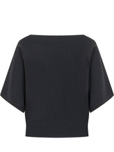 ALPHA STUDIO - Top con Scollo a Barca - Nero - LIDIASHOPPING® - Official Website