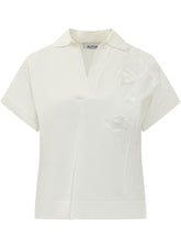 ALPHA STUDIO - Polo Top with Floral Embroidery - White - LIDIASHOPPING® - Official Website