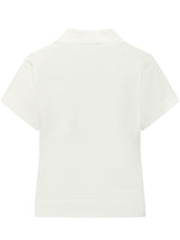 ALPHA STUDIO - Polo Top with Floral Embroidery - White - LIDIASHOPPING® - Official Website