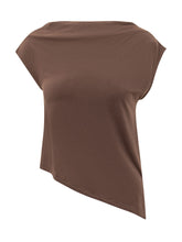 ALPHA STUDIO - Top con Scollo a Barca e Maniche Corte - Marrone - LIDIASHOPPING® - Official Website