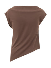 ALPHA STUDIO - Top con Scollo a Barca e Maniche Corte - Marrone - LIDIASHOPPING® - Official Website