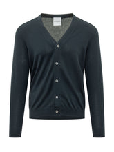 KNIT DE MONSIEUR - Cardigan Scollo a V con Bottoni - Blu - LIDIASHOPPING® - Official Website