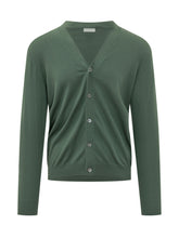 KNIT DE MONSIEUR - Cardigan Scollo a V Linea Morbida - Verde - LIDIASHOPPING® - Official Website