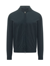 KNIT DE MONSIEUR - Zip Bomber Jacket with Pockets - Blue - LIDIASHOPPING® - Official Website