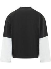 GCDS - Long Sleeve T-shirt with Perforated Logo - Black - LIDIASHOPPING® - Official Website