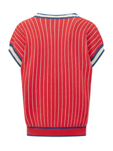GCDS - Maglia Senza Maniche con Scollo a V - Rosso - LIDIASHOPPING® - Official Website