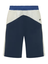 GCDS - Color Block Shorts with Elastic Waist - Blue - LIDIASHOPPING® - Official Website