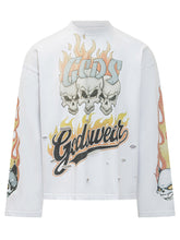 GCDS - T-Shirt Riders con Stampa Grafica - Bianco - LIDIASHOPPING® - Official Website