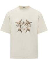 GCDS - T-Shirt Bulletproof con Stampa Frontale - Beige - LIDIASHOPPING® - Official Website