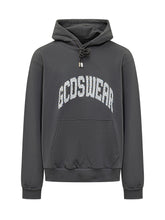 GCDS - Logo Gems Hoodie with Hood and Kangaroo Pocket - Grey - LIDIASHOPPING® - Official Website