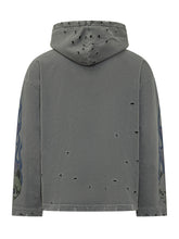 GCDS - Riders Felpa con Cappuccio e Stampa Grafica - Grigio - LIDIASHOPPING® - Official Website