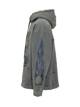 GCDS - Riders Felpa con Cappuccio e Stampa Grafica - Grigio - LIDIASHOPPING® - Official Website