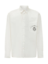 GCDS - Stemma LS Shirt with Collar and Pocket - White - LIDIASHOPPING® - Official Website