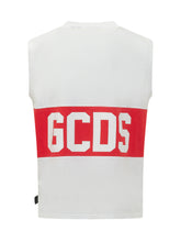 GCDS - Logo Sleeveless Tee with Front Print - White - LIDIASHOPPING® - Official Website
