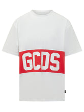 GCDS - Logo Loose SS T-shirt with Front Print - White - LIDIASHOPPING® - Official Website
