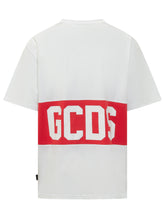 GCDS - Logo Loose SS T-shirt with Front Print - White - LIDIASHOPPING® - Official Website