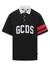 GCDS - Polo Shirt with Front Logo - Black - LIDIASHOPPING® - Official Website