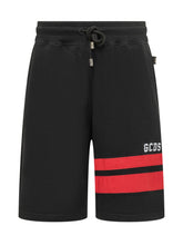 GCDS - Sweat Shorts with Contrast Bands - Black - LIDIASHOPPING® - Official Website