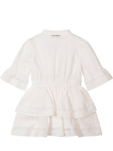TWIN-SET - Short Sleeve Dress with Lace Inserts - White - LIDIASHOPPING® - Official Website