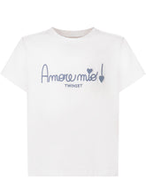 TWIN-SET - T-shirt con Stampa e Ricamo - Bianco - LIDIASHOPPING® - Official Website