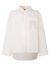 TWIN-SET - Shirt with Pocket and Embellishments - White - LIDIASHOPPING® - Official Website