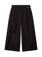 TWIN-SET - Pantaloni Ampi con Applicazioni - Nero - LIDIASHOPPING® - Official Website