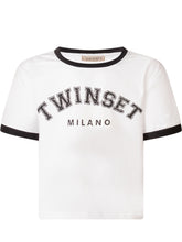 TWIN-SET - T-shirt con Stampa Logo - Bianco - LIDIASHOPPING® - Official Website