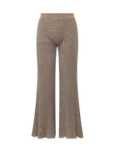 EXTERIOR - Pantalone Ampio con Texture Luminosa - Marrone - LIDIASHOPPING® - Official Website