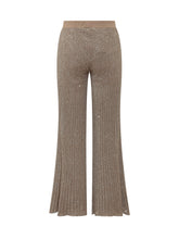 EXTERIOR - Pantalone Ampio con Texture Luminosa - Marrone - LIDIASHOPPING® - Official Website