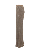 EXTERIOR - Pantalone Ampio con Texture Luminosa - Marrone - LIDIASHOPPING® - Official Website