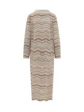 EXTERIOR - Long Chevron Pattern Cardigan - Beige - LIDIASHOPPING® - Official Website