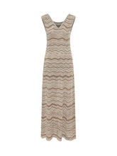 EXTERIOR - Abito Lungo Senza Maniche con Motivo Chevron - Beige - LIDIASHOPPING® - Official Website