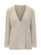 EMPORIO ARMANI - V Neck Blazer with Pockets - Beige - LIDIASHOPPING® - Official Website