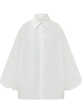 SOSUE - Oversized Shirt with Collar and Buttons - White - LIDIASHOPPING® - Official Website