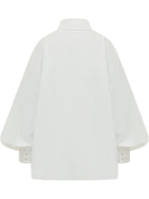 SOSUE - Oversized Shirt with Collar and Buttons - White - LIDIASHOPPING® - Official Website