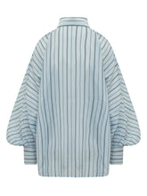 SOSUE - Blusa con Colletto e Maniche Ampie - Blu - LIDIASHOPPING® - Official Website