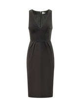 ELISABETTA FRANCHI - Abito Midi Senza Maniche con Pieghe - Nero - LIDIASHOPPING® - Official Website