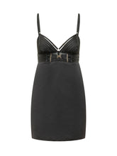 ELISABETTA FRANCHI - Mini Dress with Structured Cups and Decorative Straps - Black - LIDIASHOPPING® - Official Website