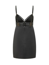 ELISABETTA FRANCHI - Mini Dress with Structured Cups and Decorative Straps - Black - LIDIASHOPPING® - Official Website