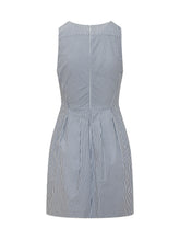 ELISABETTA FRANCHI - Striped Mini Dress with Decorative Chain - White - LIDIASHOPPING® - Official Website