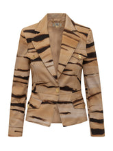 ELISABETTA FRANCHI - Blazer with Lapels and Abstract Pattern - Multicolor - LIDIASHOPPING® - Official Website