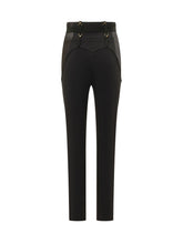 ELISABETTA FRANCHI - Pantalone a Vita Alta con Cintura e Dettagli Metallici - Nero - LIDIASHOPPING® - Official Website