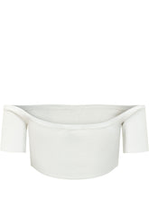 ELISABETTA FRANCHI - Top Tricot con Spalle Scoperte e Bottoni - Bianco - LIDIASHOPPING® - Official Website