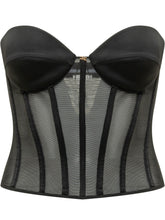 ELISABETTA FRANCHI - Mesh Corset Top - Black | Lidia Shopping | Official Website