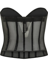 ELISABETTA FRANCHI - Mesh Corset Top - Black | Lidia Shopping | Official Website