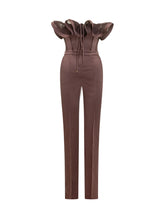 ELISABETTA FRANCHI - Draped Shoulder Jumpsuit - Purple - LIDIASHOPPING® - Official Website
