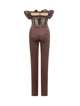ELISABETTA FRANCHI - Draped Shoulder Jumpsuit - Purple - LIDIASHOPPING® - Official Website